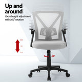 Artiss 2x Mesh Office Chair Mid Back Grey OCHAIR-H-M02-GYX2