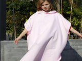 Pink Hooded Microfiber Surf Poncho, Adult Changing Towel for Beach, Pool and Swimming V1188-MS-731-093