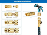 Garden Hose Quick Connector Set Solid Brass No Leak 3/4 Inch Thread Water Fitting for Garden V1189-LC-LY-00127