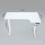 FORTIA 145W x 60D x 85D Dual-Motor 80kg Load Adjustable Sit-Stand Up R-Hand Sided Corner Desk V219-ADKCORFOR2WB