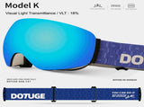 Magnetic Ski Goggles HD Anti-Fog Spherical Lens, UV400 Protection for Snow Sports, Compatible V1341-ZY-VCLGH5NH-E