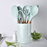12pcs Silicone Utensils Set Black V498-12SILICONEBK
