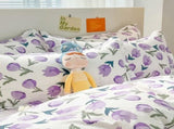 Home Bed Set 4pcs Thickened Brushed Simple Style Breathable Skin Friendly Cotton Bedding Comforter V1294-YM0716-3117220174413