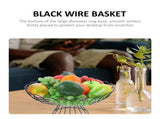 Black Metal Wire Basket for Kitchen Storage, Fruit Holder, Home Organization Container for Pantry V1370-AZ4-14773