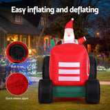 Jingle Jollys Christmas Inflatable Santa Truck 2.6M Length LED Decorations Illuminated XMAS-INF-SAN-TRUCK-9FT