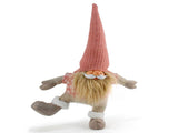 Pink Hat One-Legged Standing Christmas Gnome - Santa & Rudolph Plush Faceless Dwarf Figurine V888-ELOSUNG33263