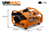 Unimac 1.5HP 6L Silent Oil-Free Portable Electric Air Compressor, for Airtools, Tyre Inflation V219-TOLACMUM060FA