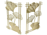 Gold Metal Wall Decor Golden Leaf Wall Hanging Decor Art Sculpture with Frame for Living Room Office V1294-YM0714-3115210287611