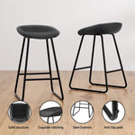 Artiss 4x Bar Stools Kitchen Dining Chairs Counter Stool PU Leather Metal BA-TW-8320-BKX4