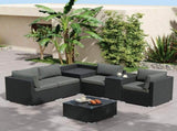 7PC Outdoor Wicker Loveseat Setting with Storage Corner V264-OTF-530S-BLK-OTF-508-BLK