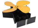 4 Blade Thermal Heat Powered Wood Stove Fan Fireplace Accessory for Heat DistributionGold V1294-YM0901-3117200136215