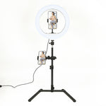 12 Inch LED Video Ring Light with Tabletop Light Stand and Phone Holder Black V63-838531