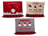 6pcs Xmas Chair Back Cover Linen Plaid Dining Chair Slipcover Protector for Home Hotel Kitchen V1294-YM0901-210618ZQ3148