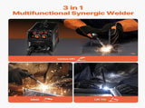 MIG, 130Amp Synergic Mig Welding Machine, 3-in-1 Flux Core MIG/Stick/Lift TIG Multi-Process V952-MIGYXHJ3H113QH258V3