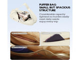 Small Puffer Crescent Bag for Women, Nylon Quilted Hobo Purses, Adjustable V1366-AZ2-W-11402