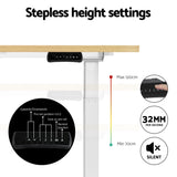 Artiss Standing Desk Motorised Dual Motor 120CM White Oak HASD-268-WHDF-NTDB-120