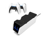 Durable Charging Stand Controller Fast Dual Charger for PlayStation 5 Gamepad Black White V1263-JX-1071