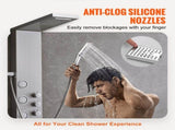 Shower Panel System, 4 Shower Modes Shower Panel Tower, Rainfall, Waterfall, 5 Full Body Massage V952-FTYS4CS2MSDPNYC1QV0