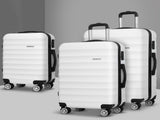 Wanderlite 3Set 20-24-28 Inch with TSA Lock Spinner Travel Suitcase Carry On Hard Shell LUG-ABS-AJ-3SET-WH