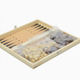 Wooden Foldable Chess Backgammon Wooden Board Folding Board Game 34x34cm V1369-AZ3-W-08316