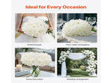 Artificial Flowers, 105 pcs Real Looking White Silk Fake Hydrangea Bulk, White Faux Bridal Shower V952-RZXQBS105PCSKMGDN001V0