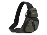 Black And Green Men's Vintage Chest Bag - Multi-functional Waterproof Crossbody Sling Bag for V888-ELOSUNG17224