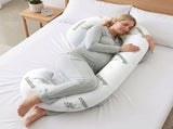 Giselle Bedding Pregnancy Pillow for Side Sleepers C-Shaped Body Pillow with Bamboo Fiber Cover, PILLOW-MAT-C-BAM