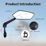 Bike Mirror,1 Pair 360 Rotatable Bicycle Mirrors for Handlebars,Adjustable HD Wide Angle Bicycle V1366-AZ2-W-24639