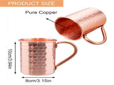 Copper Copper Mug Copper Interior Ideal for Health Benefits - Hand Hammered Finish - Authentic and V1192-AZ-W-6379