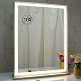 10x Magnification Mirror with Smart Touch Control and 3 Colors Dimmable Light for Bathroom and V178-30001