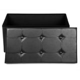 SONGMICS 76cm Folding Storage Ottoman Bench Footrest Black V227-8498402106990