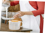 1 pcs 2.5L Baking Measuring Cup Scale Mixing Bowl with Lid Transparent Plastic Mixing Cup, 6.88x6.69 V1366-AZ2-W-06718