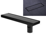 30cm Floor Drain 304 Stainless Steel Matte Black Linear Floor Concealed Drainer with Removable Cover V1294-YM0718-3112210006111