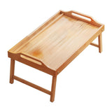 Foldable Breakfast Tray Wooden Bedside with Folding Legs & Handle 40x30x20cm Beige Snack V1366-AZ2-W-15927