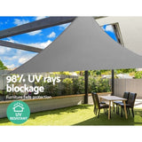 Instahut Shade Sail 3x3x4.3m Triangle 280GSM 98% Grey Shade Cloth SAIL-DL-H-3X3X43-C-GR