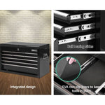 Giantz 9 Drawer Tool Box Cabinet Chest Toolbox Storage Garage Organiser Black TB-9DR-CHEST-BK