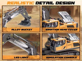 Mini Excavator Toy with Remote & App Control, High-Tech 11-Channel Alloy & Plastic Engineering V1105-YAWJ-05