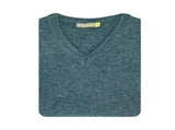 100% Shetland Ragg Wool V Neck Knit Jumper Pullover Mens Sweater Knitted - Sherwood - 6XL V563-SW-VN-SHWD-6XL