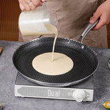 30cm Stainless Steel Crepe Pan Non-Stick Pan Honeycomb Coating Frying Pan Pizza6299 V201-W13885168