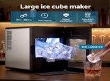 Devanti Ice Maker 5cm Large Ice Cubes Countertop Machine 150pcs/24h for Home IM-ZB-10F-BK