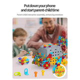 DIY Screw Assembly Building Blocks Set for Kids Ages 3-6 Creative Educational Toy with Wrench and V1341-ZY-8T7NY9HN-490PCS