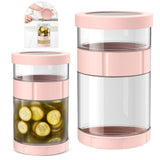 Large Fermentation Jar with Airlocks and Airtight SCREW Lid, Wide Mouth Glass Jars with Scale Mark, V1366-AZ2-W-24505