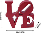 Valentine's Day Rose Gift, Love Word Art Resin Tabletop Dcor, Red Contemporary Romantic Gifts, V1258-DP02-C-732