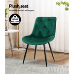 Artiss Dining Chairs Set of 2 Velvet Diamond Tufted Green UPHO-C-DIN-5218-VEL-GRX2