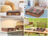 Retro Turntable Style Bluetooth Speaker & CD Player with Display - USB Rechargeable V888-ELOSUNG24774