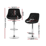 Artiss 4x Bar Stools Leather Padded Gas Lift Black BA-K-704-BKX4