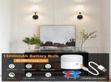 Battery Operated Wall Sconce Set of 2, LED, 13000mAh Rechargeable, Remote Dimmable V1263-JX-5777