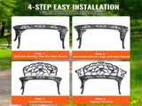 Outdoor Bench, 38.8 inches Metal Bench for Outdoors, 480 lbs Load Capacity Bench, Outdoor V952-GYZYJS40YC00PL1X7V0