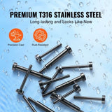 VEVOR 40 Pack Invisible Cable Railing kit, T316 Stainless Steel 3.2mm Invisible Receiver and Swage V952-YXZJQHS40J18D30J4V0