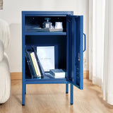 Artiss Bedside Table Metal Cabinet - Blue AI-LOCKER-SH-BL